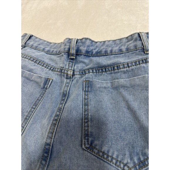 Light Wash Denim Skort Size S SHEIN Preppy Skirt Shorts - Picture 4 of 6
